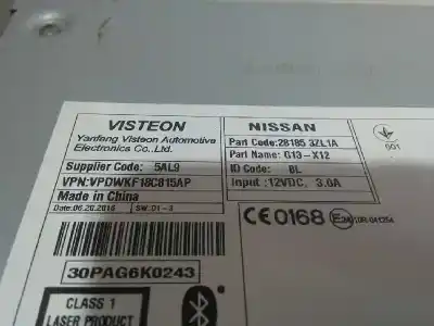Автозапчасти б/у аудиосистема / радио cd за nissan pulsar (c13) 1.2 16v cat 116 cv / 85 kw ссылки oem iam 281853zl1a  