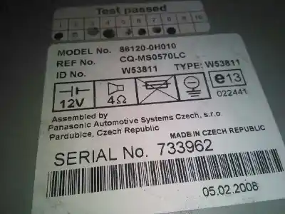 Автозапчасти б/у аудиосистема / радио cd за toyota aygo (kgb/wnb) básico ссылки oem iam 861200h010  