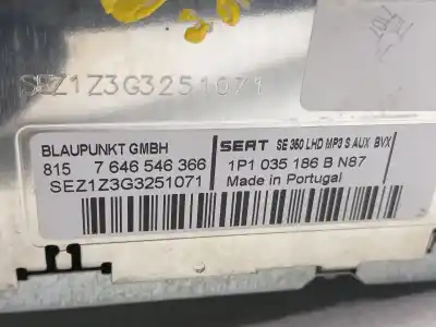 Peça sobressalente para automóvel em segunda mão sistema de áudio / rádio cd por seat leon (1p1) fr referências oem iam 1p1035186b  
