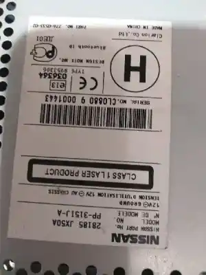 Автозапчастина б/у аудіо система / радіо cd для nissan nv 200 (m20) 1.5 dci cat посилання на oem iam 28185jx50a  