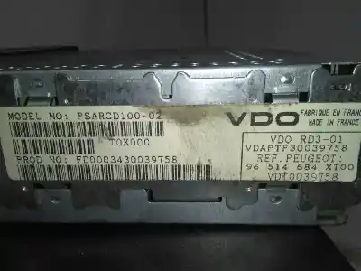 Tweedehands auto-onderdeel audiosysteem / radio-cd voor peugeot 206 berlina x-line refri oem iam-referenties 96514684xt  