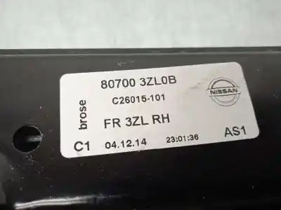İkinci el araba yedek parçası ön sag pencere regülatörü için nissan pulsar (c13) acenta oem iam referansları 807003zl0b 2 pins 807003zl0b