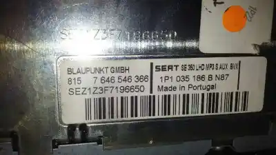 Peça sobressalente para automóvel em segunda mão sistema de áudio / rádio cd por seat leon (1p1) reference referências oem iam 1p1035186bn87  