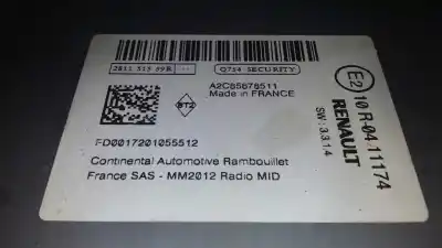 Автозапчастина б/у аудіо система / радіо cd для renault captur luxe посилання на oem iam 10r0411174  