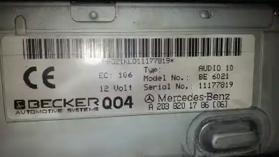 Автозапчастина б/у аудіо система / радіо cd для mercedes-benz clase c (w203) berlina 220 cdi (203.006) посилання на oem iam a203820178606  