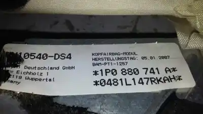 Gebrauchtes Autoersatzteil vordere linke kopfairbag zum seat leon (1p1) reference oem-iam-referenzen 1p0880741a  