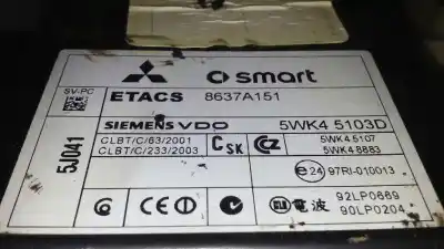 İkinci el araba yedek parçası röle/sigorta kutusu için mitsubishi colt berlina 5 (z30a) 1.5 di-d instyle (d) 95 cv / 70 kw oem iam referansları 5wk45103d  