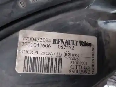 Second-hand car spare part left headlight for renault scenic rx4 (ja0) 1.9 dci salomon oem iam references 7700432094  