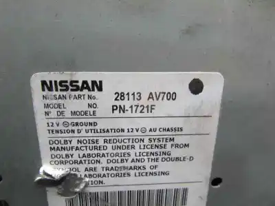 Second-hand car spare part audio system / radio cd for nissan primera berlina (p12) yd22ddt oem iam references 28113av700 28090av600a 