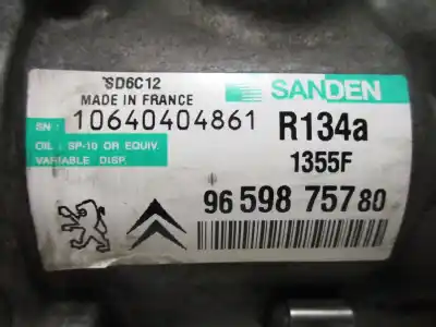 Second-hand car spare part air conditioning compressor for peugeot 207 g-8fs oem iam references 9659875780 sd6c12 1355f-sanden 