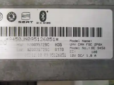 Second-hand car spare part audio system / radio cd for seat altea xl (5p5) reference oem iam references 1z0035729c  