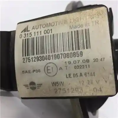 Second-hand car spare part left headlight for mini mini (r56) motor 1.6 ltr. - 80 kw 16v diesel cat oem iam references 27519293  0315111001