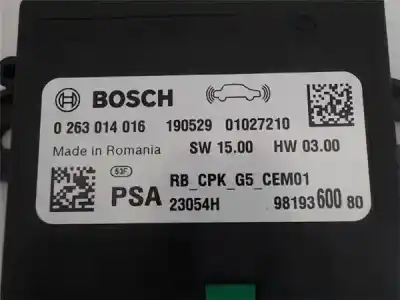 Second-hand car spare part ecu engine control for citroen jumpy furgón (v_) 2.0 bluehdi 120 oem iam references 0263014016  9819360080