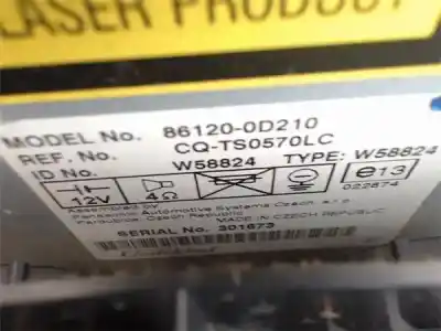 Tweedehands auto-onderdeel audiosysteem / radio-cd voor toyota yaris (ksp9/scp9/nlp9) 1.3 cat oem iam-referenties cqts0570lc  