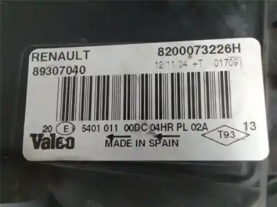 Автозапчасти б/у правая фара за renault megane ii ranchera familiar (km0/1_) 1.9 dci ссылки oem iam 8200073226h  