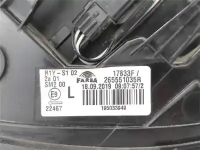 Second-hand car spare part left tailgate light for renault clio v 1.0 tce oem iam references 265551035r  17833f