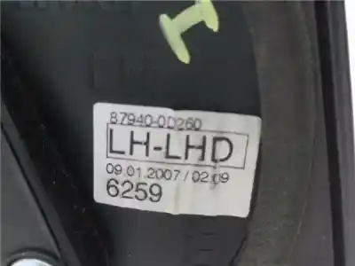Автозапчастина б/у ліве дзеркало для toyota yaris (ksp9/scp9/nlp9) 1.4 turbodiesel cat посилання на oem iam 879400d260  