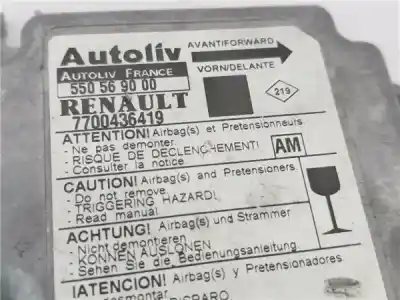Second-hand car spare part airbag control unit for renault megane i scenic (ja0) 1.9 d alize oem iam references 7700436419  550569000