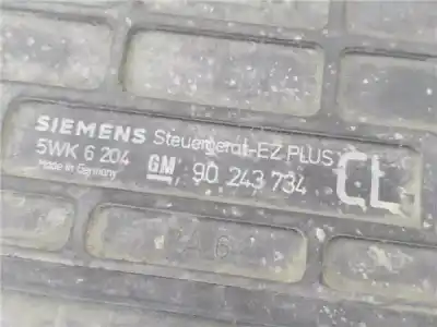 Peça sobressalente para automóvel em segunda mão centralina de motor uce por opel kadett e (t85) 1.6 i (c19, d19) referências oem iam 90243734  5wk6204