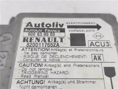 Автозапчасти б/у блок управления подушками безопасности за renault megane scenic (ja0/1_) 1.9 dti (ja0n) ссылки oem iam 8200117652a  600639500
