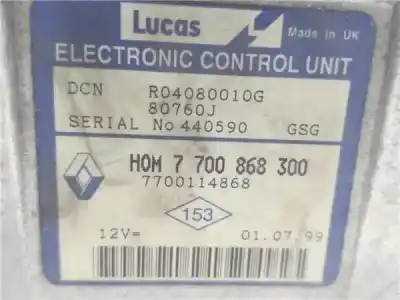 Автозапчастина б/у ебу контролер двигуна для renault kangoo i (f/kc0) d 55 1.9 (kc0d) посилання на oem iam 7700868300  r04080010g