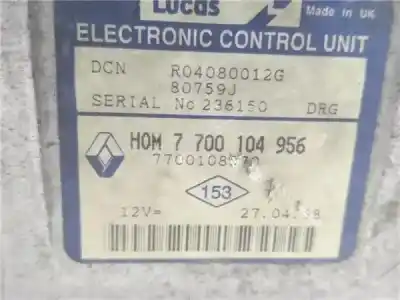 Автозапчастина б/у ебу контролер двигуна для renault kangoo i (f/kc0) d 55 1.9 (kc0d) посилання на oem iam 7700104956  r04080012g