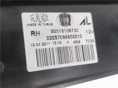 Автозапчастина б/у правий ліхтар для fiat doblo cargo (263_) 1.3 d multijet посилання на oem iam 00518106730  20370751 Автозапчастина б/у правий ліхтар для fiat doblo cargo (263_) 1.3 d multijet посилання на oem iam 00518106730  20370751