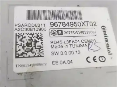 Peça sobressalente para automóvel em segunda mão sistema de áudio / rádio cd por citroen c3 picasso (sh_) 1.6 hdi 90 referências oem iam 96784950xt  