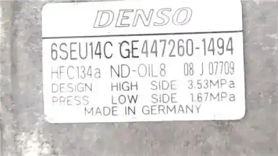 Peça sobressalente para automóvel em segunda mão compressor de ar condicionado a/a a/c por toyota auris (e15) 1.6 vvti referências oem iam 6seu14cge  4472601494