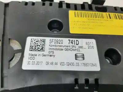 Second-hand car spare part dashboard for seat leon (5f1) reference oem iam references 5f0920741d  a2c99197500
