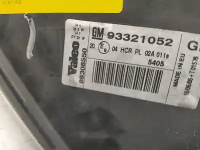 Second-hand car spare part left headlight for opel meriva cosmo oem iam references 93321052  89308550
