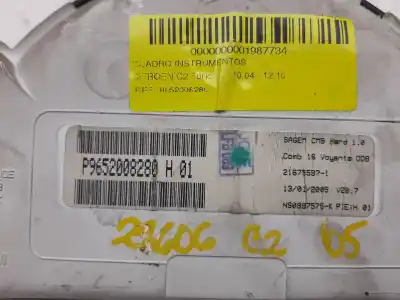 Peça sobressalente para automóvel em segunda mão quadrante por citroen c2 furio referências oem iam 9652008280  