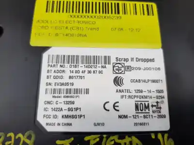 Second-hand car spare part electronic module for ford fiesta (cb1) trend oem iam references d1bt14d212na  