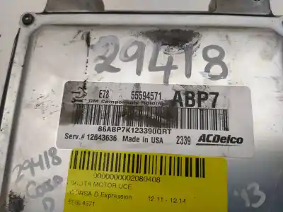 Pezzo di ricambio per auto di seconda mano CENTRALINA MOTORE per OPEL CORSA D  Riferimenti OEM IAM 55594571  12643636