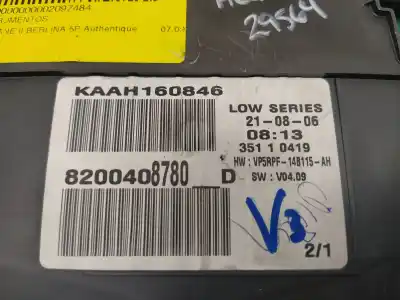 Peça sobressalente para automóvel em segunda mão quadrante por renault megane ii berlina 5p pack authentique (e) referências oem iam 8200408780