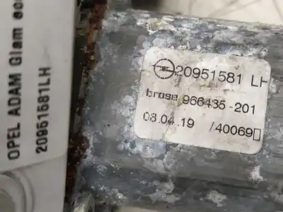 Second-hand car spare part driver left window regulator for opel adam glam ecoflex oem iam references 20951581lh  