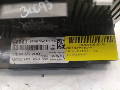 Pièce détachée automobile d'occasion COMMANDE DE CLIMATISATION / CHAUFFAGE pour AUDI A3 (8P)  Références OEM IAM 8P0820043AC  A2C53212437