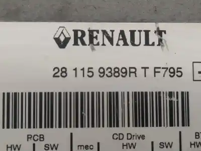 Second-hand car spare part audio system / radio cd for renault fluence 1.5 dynamique [1.5 ltr. - 78 kw dci diesel] oem iam references 281159389rtf795  7469189391