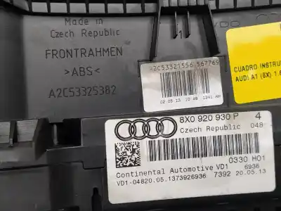 Автозапчастина б/у панель інструментів для audi a1 (8x) 1.6 tdi 90 cv / 66 kw посилання на oem iam 8x0920930p  1373926936