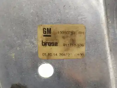 Second-hand car spare part rear right window regulator for opel astra j lim. selective oem iam references 13350763