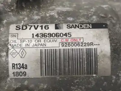 Second-hand car spare part air conditioning compressor for dacia duster 1.5 dci diesel fap cat 110 cv / 81 kw oem iam references 926006229r  
