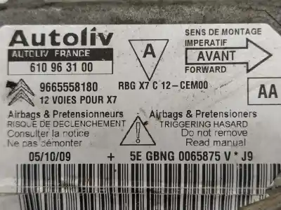 Peça sobressalente para automóvel em segunda mão centralina de airbag por citroen c5 berlina exclusive referências oem iam 9665558180