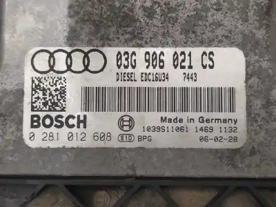 Second-hand car spare part ecu engine control for audi a3 (8p) 1.9 tdi ambiente oem iam references 0281012608  03g906021cs