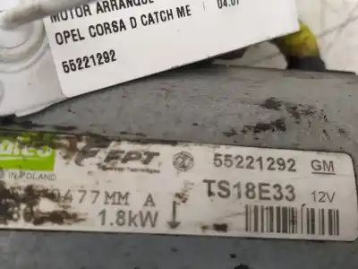 Second-hand car spare part starter motor for opel corsa d catch me oem iam references 55221292
