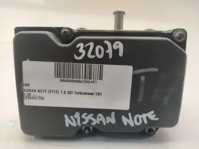Peça sobressalente para automóvel em segunda mão abs por nissan note (e11e) 1.5 dci turbodiesel cat referências oem iam 0265231732  476609u100