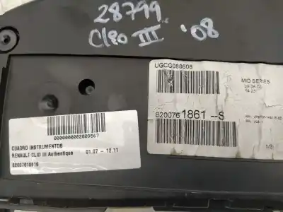 Peça sobressalente para automóvel em segunda mão quadrante por renault clio iii pack authentique referências oem iam 8200761861s  ugcg088608