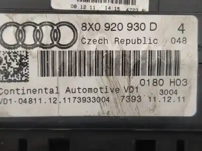 Автозапчасти б/у приборная доска за audi a1 (8x) 1.6 tdi 90 cv / 66 kw ссылки oem iam 8x0920930d Автозапчасти б/у приборная доска за audi a1 (8x) 1.6 tdi 90 cv / 66 kw ссылки oem iam 8x0920930d