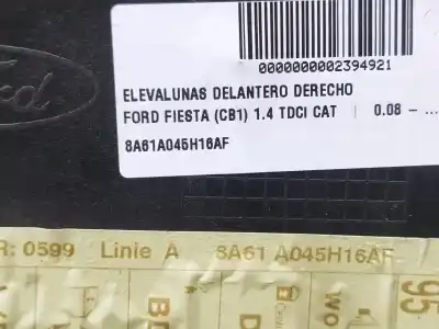 Автозапчастина б/у регулятор переднього правого скла для ford fiesta vi (cb1, ccn) 1.4 tdci посилання на oem iam 8a61a045h16af  