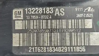 Second-hand car spare part brake servo for opel insignia a sedán (g09) 2.0 cdti (69) oem iam references 13228183as  360573521