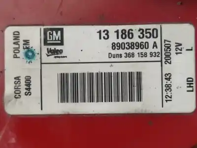 Second-hand car spare part left tailgate light for opel corsa d catch me oem iam references 13186350  